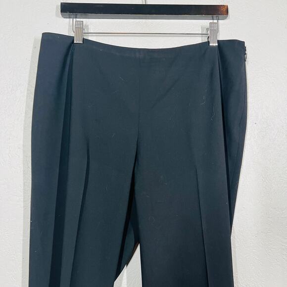 Lafayette 148 New York Chrystie Trouser Straight Pleated Pant Black Career - 12 - Picture 2 of 7